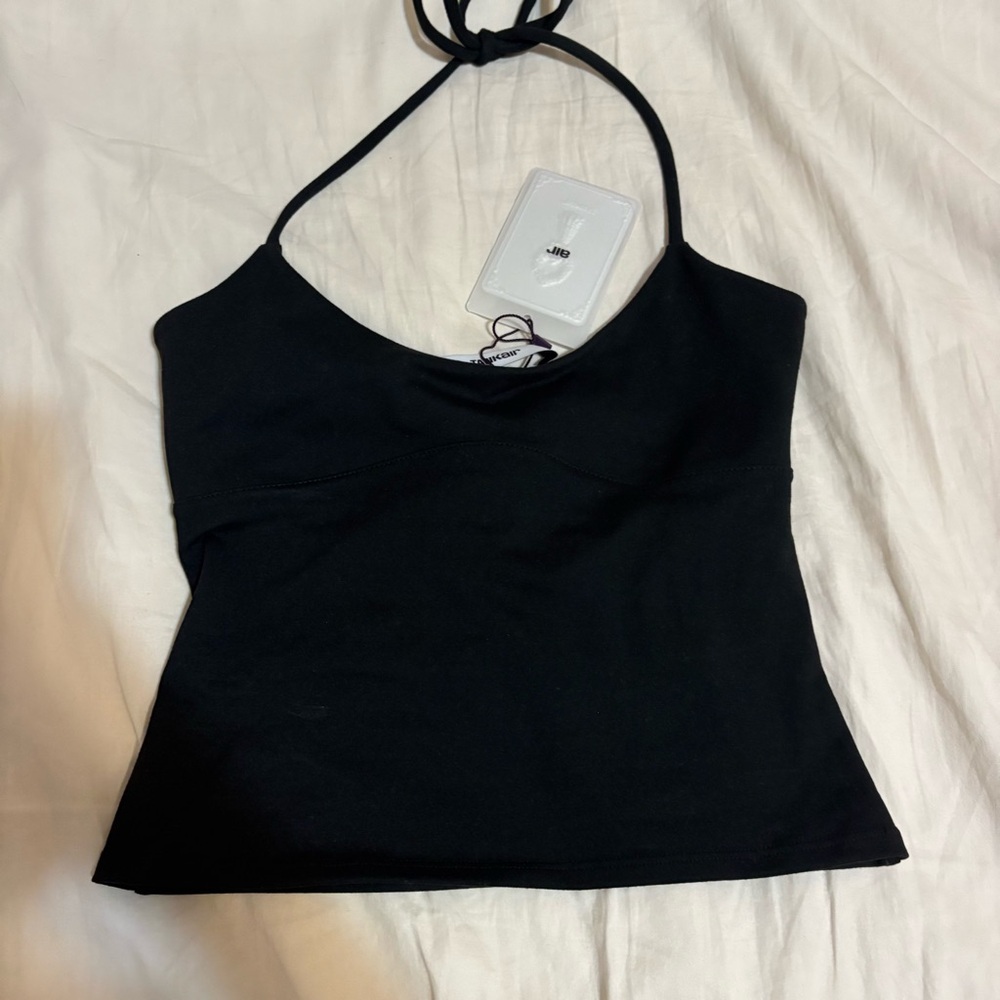 Tank Air Spill Halter Black Tank Top - Picture 6 of 11
